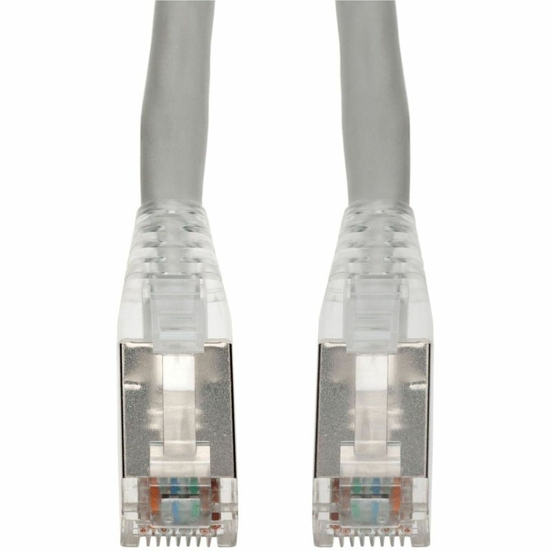 AddOn 2.5ft Gray CAT 6A Shielded PVC Ethernet Cable Snagless Easy Clear Boot RJ-45 M/M - Thumbnail 1