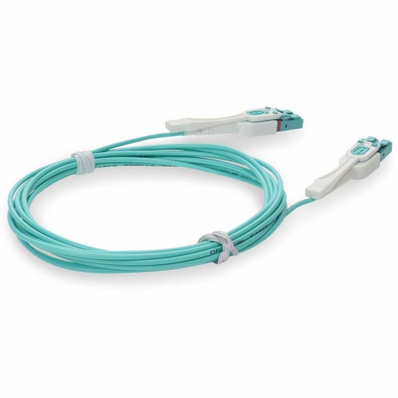 AddOn 5m LC to LC Aqua OM4 Duplex Uniboot OFNR (Riser-Rated) Fiber Patch Cable with Push/Pull Tabs - Thumbnail 5