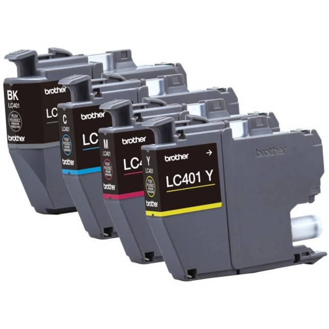 Brother LC401 Genuine Multi-Pack Ink, Black/Cyan/Magenta/Yellow, Pack Of 4 Cartridges, LC4014PKS - Thumbnail 2