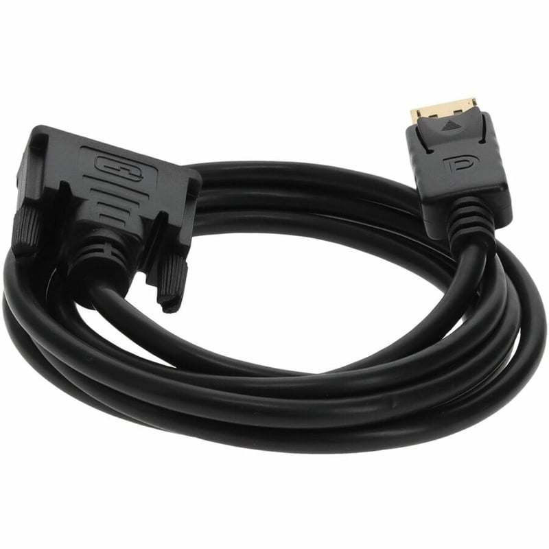 AddOn 5-Pack of 10ft DisplayPort 1.2 Male to DVI-D Dual Link (24+1 pin) Male Black Cables Which Requires DP++ For Resolution Up to 2560x1600 (WQXGA) - Thumbnail 4