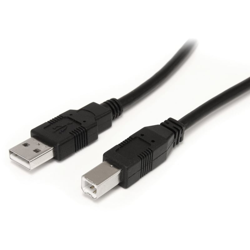 StarTech.com 9 m / 30 ft Active USB A to B Cable - M/M - Black USB 2.0 A to B Cord - Printer Cable - Extension USB Cable (USB2HAB30AC) - Thumbnail 1
