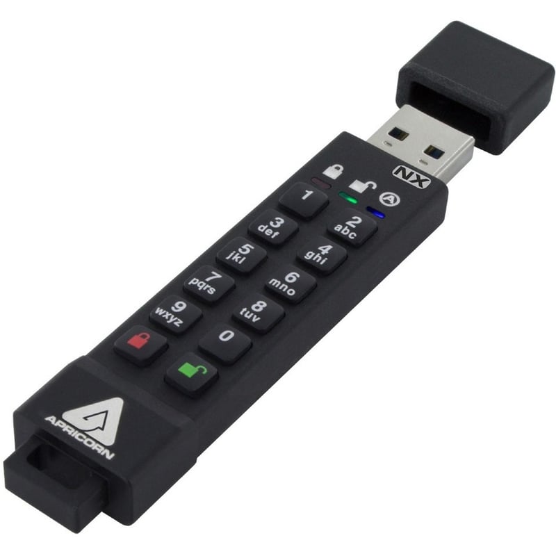 Apricon Aegis Secure Key 3NX: Software-Free 256-Bit AES XTS Encrypted USB 3.1 Flash Key with FIPS 140-2 level 3 validation, Onboard Keypad, and up to 25% Cooler Operating Temperatures. - Thumbnail 3