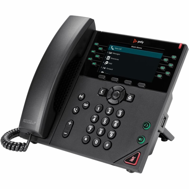 HP POLY POLY VVX 450 12-LINE POE IP PHONE NEW - Thumbnail 3
