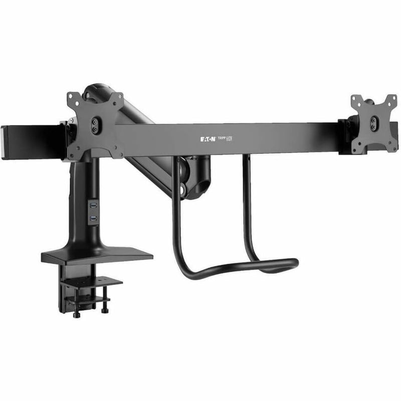 Tripp Lite by Eaton Safe-IT Precision-Placement Dual-Display Desk Clamp or Grommet with Antimicrobial Tape for 17" to 35" Displays, USB Ports - Thumbnail 5