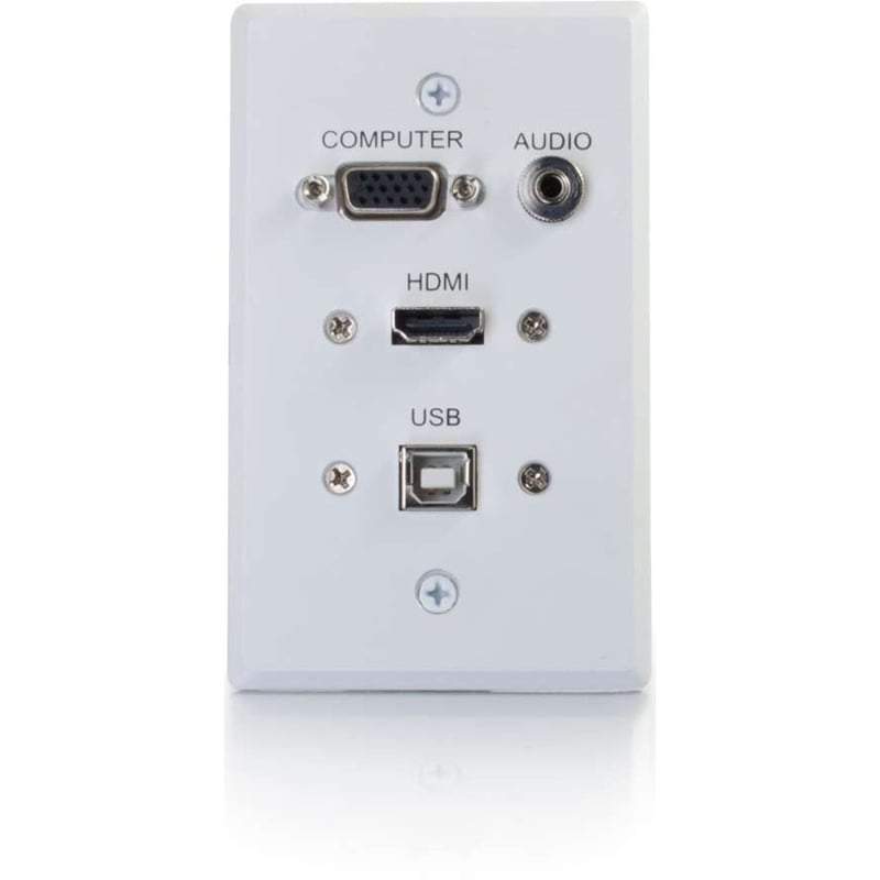 SINGLE GANG WP HDMI VGA 3.5MM USB-WHITE - Thumbnail 2