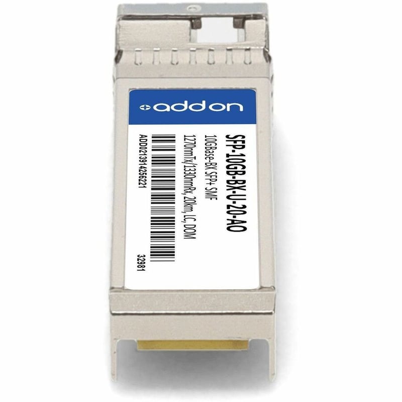 AddOn MSA and TAA 10GBase-BX SFP+ Transceiver (SMF, 1270nmTx/1330nmRx, 20km, LC, DOM) - Thumbnail 4