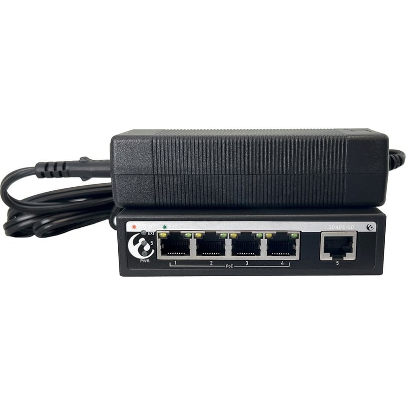 Amer Networks - 5ports 10/100Mbps PoE switch 65W af/at - Thumbnail 2