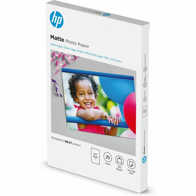 HP Matte Photo Paper, 48 lb, 4 x 6 in. (101 x 152 mm), 25 sheets - Thumbnail 2