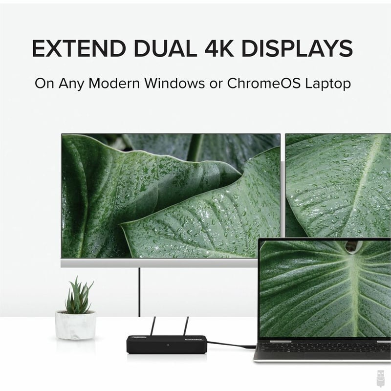 Plugable 4K DisplayPort and HDMI Dual Monitor Adapter For USB 3.0 & USB-C - Thumbnail 2