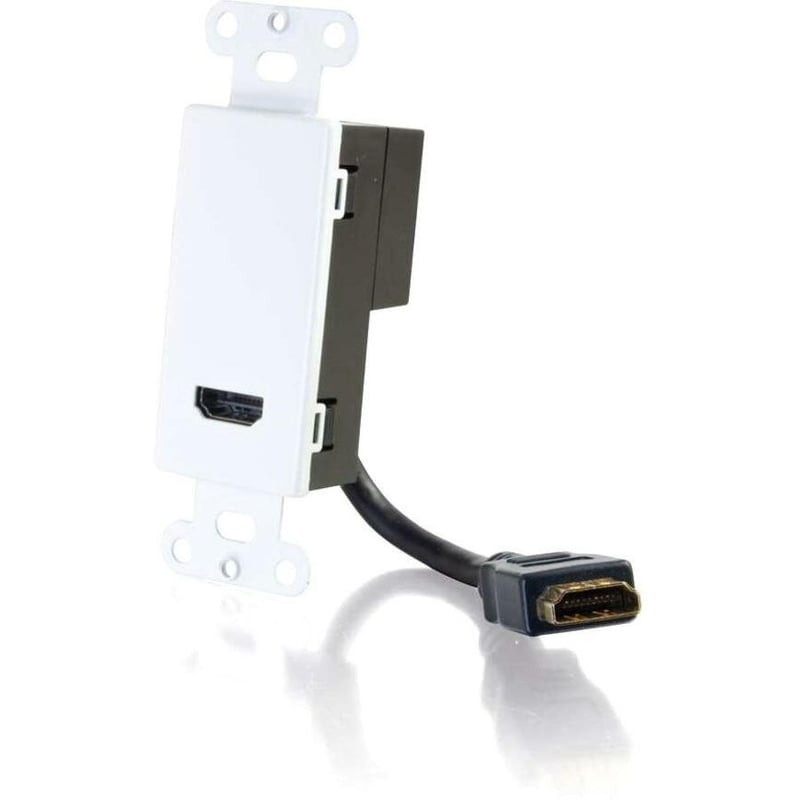 C2G HDMI Pass Through - Decorative Wall Plate - White - Thumbnail 1