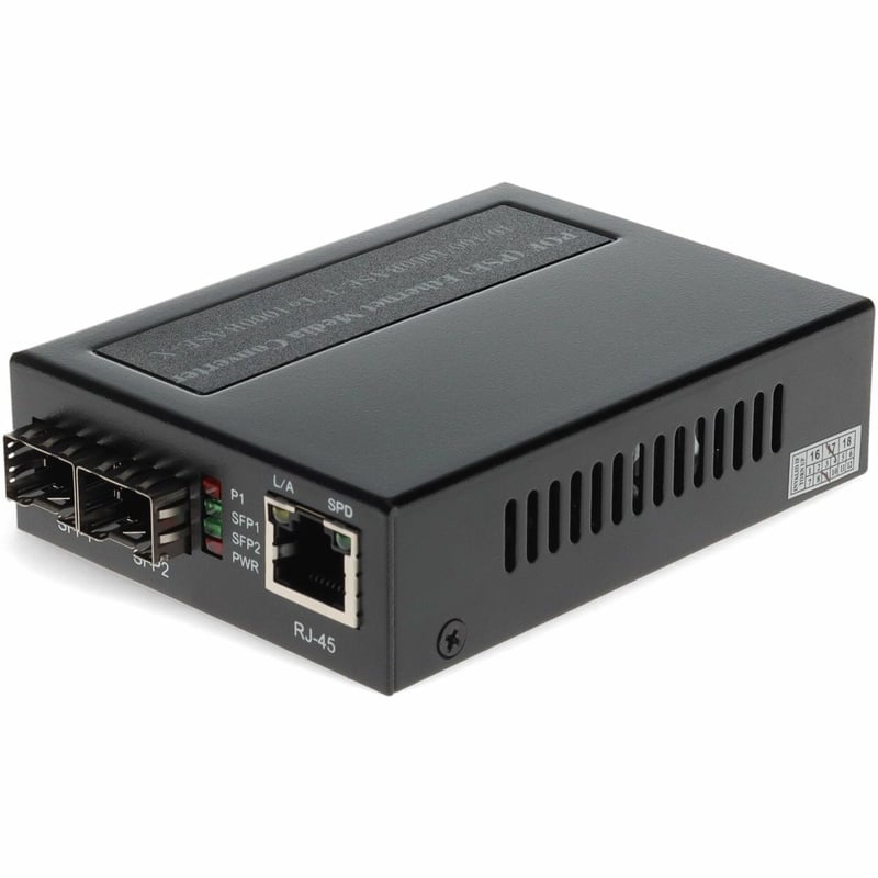 1GBS 1 RJ-45 TO 2 SFP PORT MEDIA CONVERTER STANDALONE KIT - Thumbnail 1