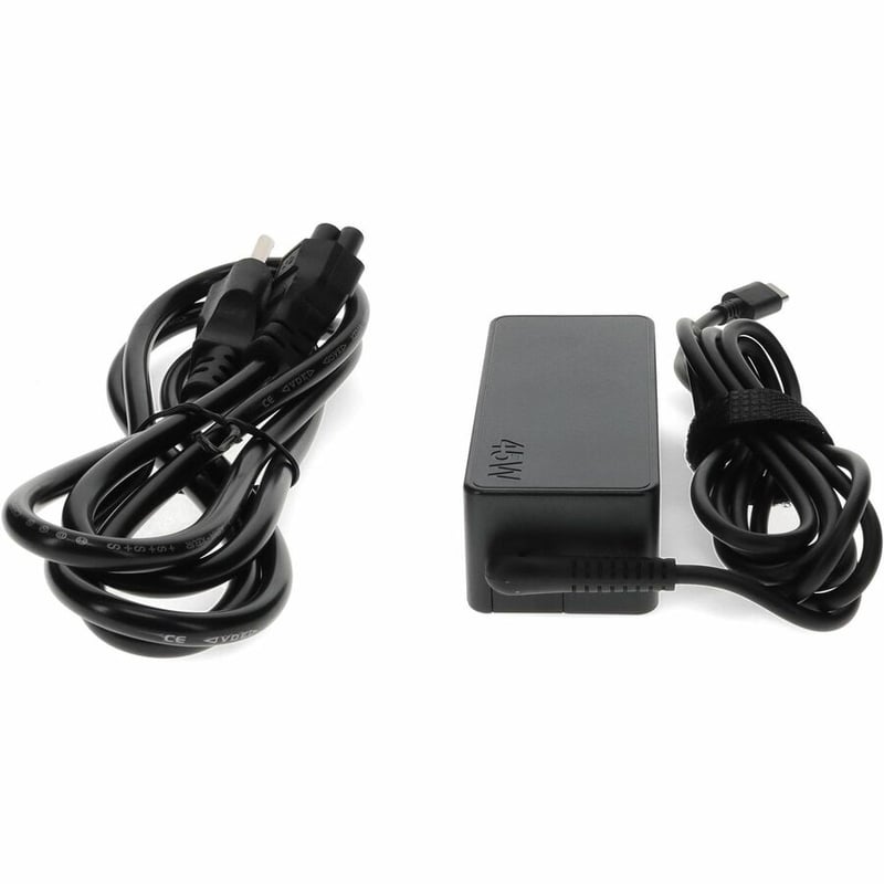 AddOn Lenovo 4X20E75131 Compatible 45W 19.5V at 2.25A Black USB-C Laptop Power Adapter and Cable - Thumbnail 4