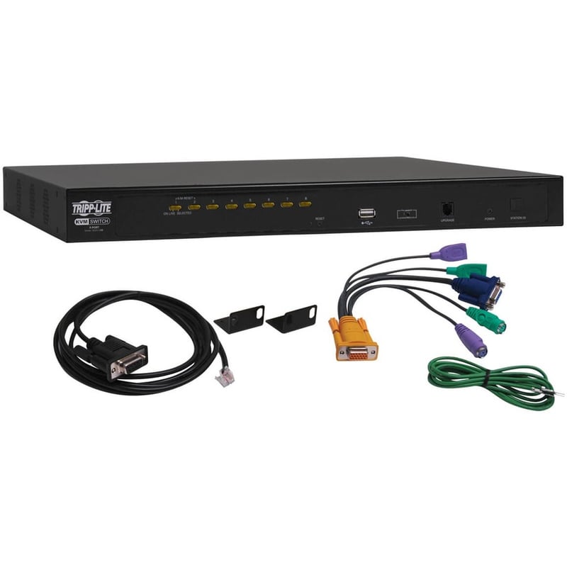 Tripp Lite by Eaton 8-Port Rackmount KVM/USB Switch w/ On-Screen Display Steel PS/2 1U - Thumbnail 2