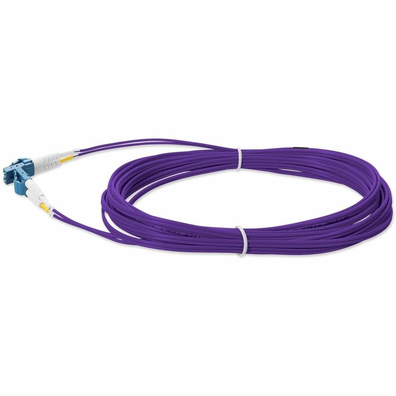 AddOn 3m LC to LC Purple OS2 Duplex OFNR (Riser-Rated) SMF Fiber Patch Cable - Thumbnail 2