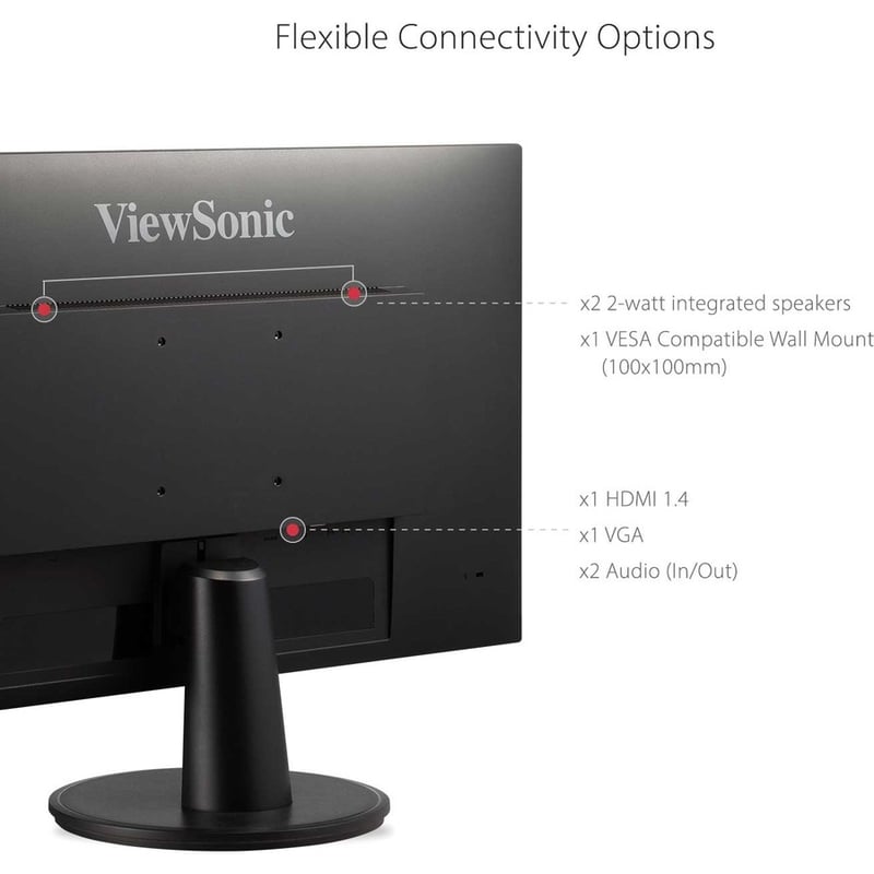 ViewSonic VA2747-MHJ 27 Inch Full HD 1080p Monitor with Advanced Ergonomics, Ultra-Thin Bezel, AMD FreeSync, 75 Hz, Eye Care, HDMI, VGA Inputs for Home and Office - Thumbnail 5