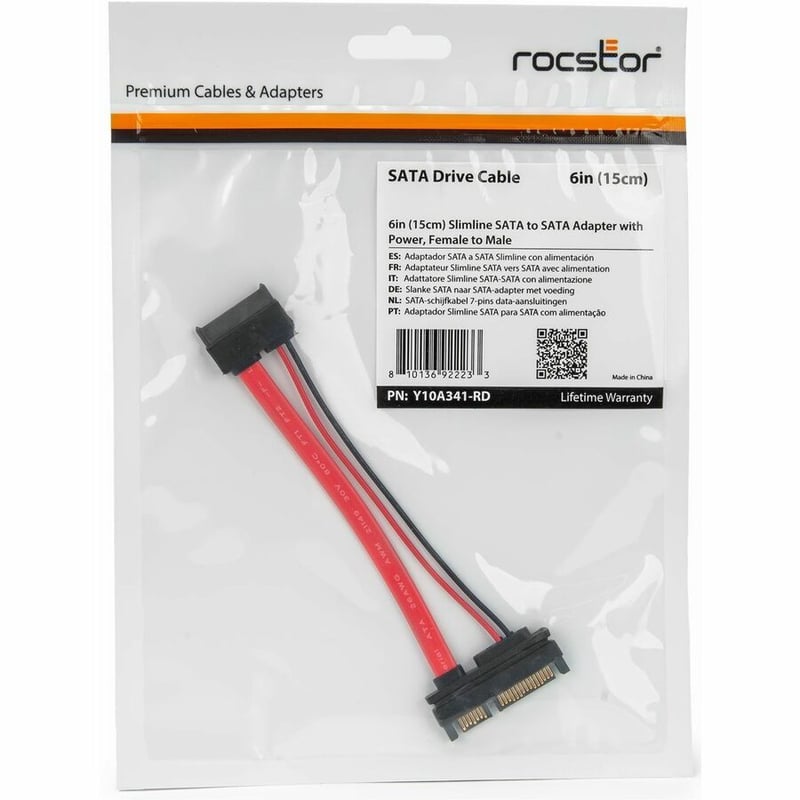 6IN(15CM) SLIMLINE SATA ADAPTER SATA TO SATA ADAPTER WITH POWER-F/M - Thumbnail 5