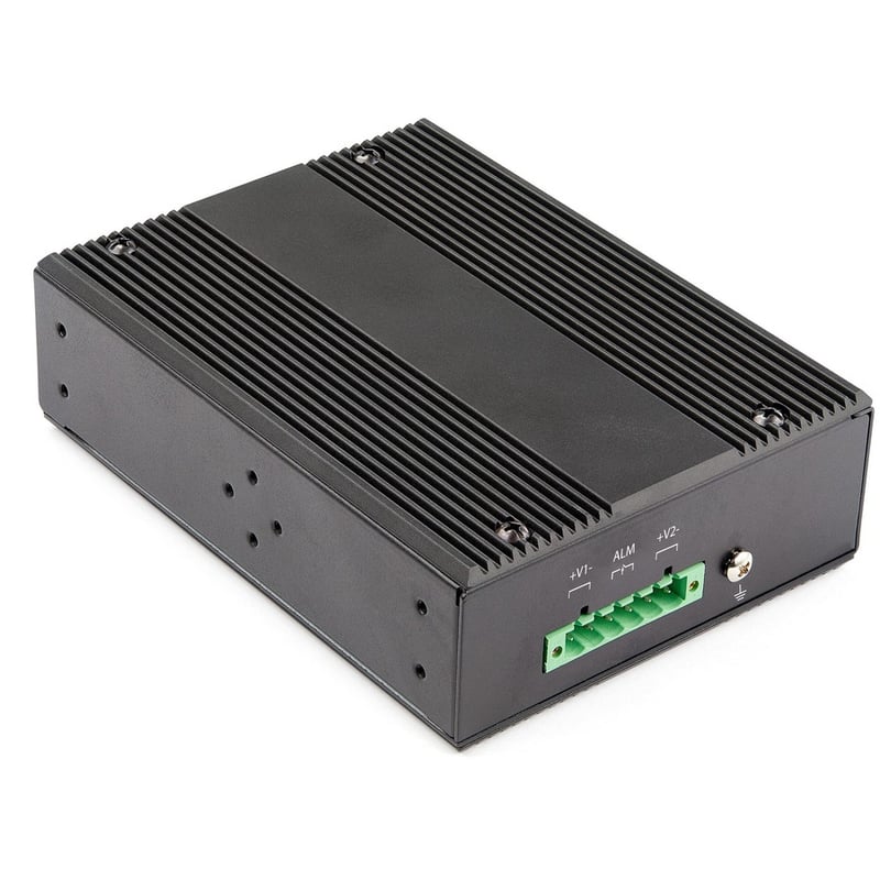StarTech.com Industrial 6 Port Gigabit Ethernet Switch w/4 PoE RJ45 +2 SFP Slots 30W 802.3at PoE+ 12-48VDC 10/100/1000 Mbps -40C to 75C - Thumbnail 2
