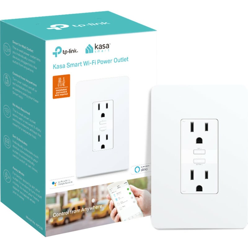 TP-Link Kasa Smart KP200 - Kasa Smart Plug, In-Wall Smart Home Wi-Fi Outlet - Thumbnail 4