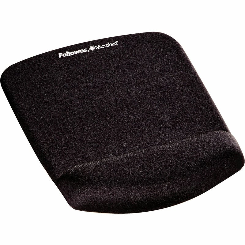 Fellowes PlushTouch Mouse Pad Wrist Rest with Microban - Black - Thumbnail 1