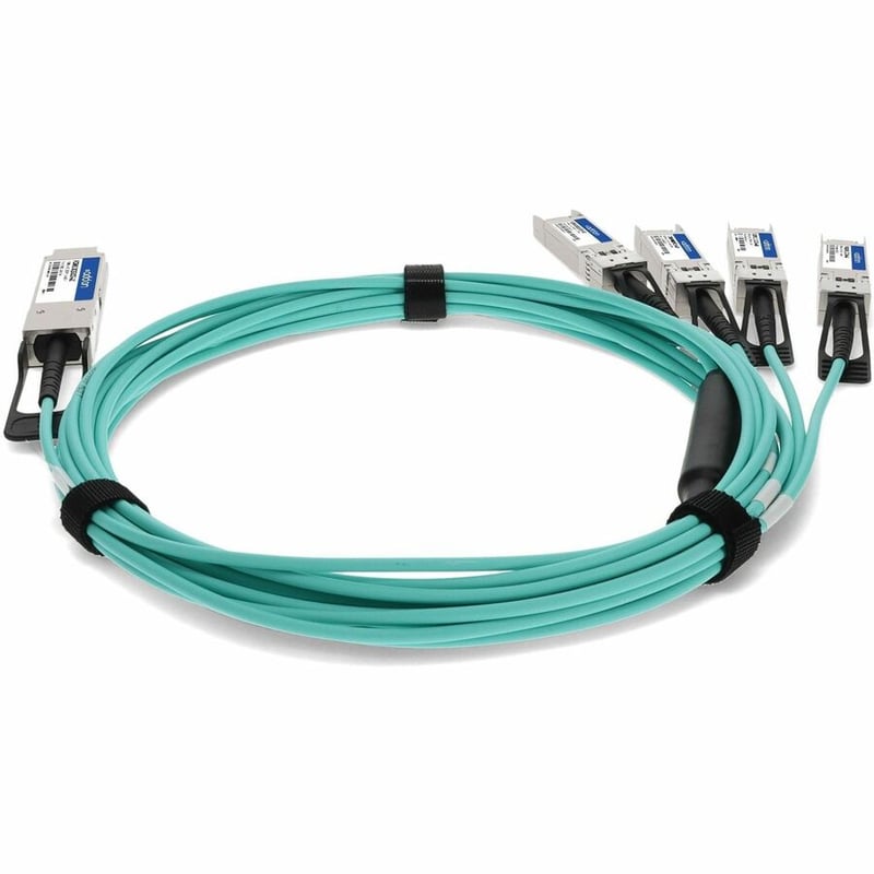 AddOn Finisar® FCBN510QE2C05 Compatible TAA Compliant 40GBase-AOC QSFP+ to 4xSFP+ Direct Attach Cable (850nm, MMF, 5m) - Thumbnail 4