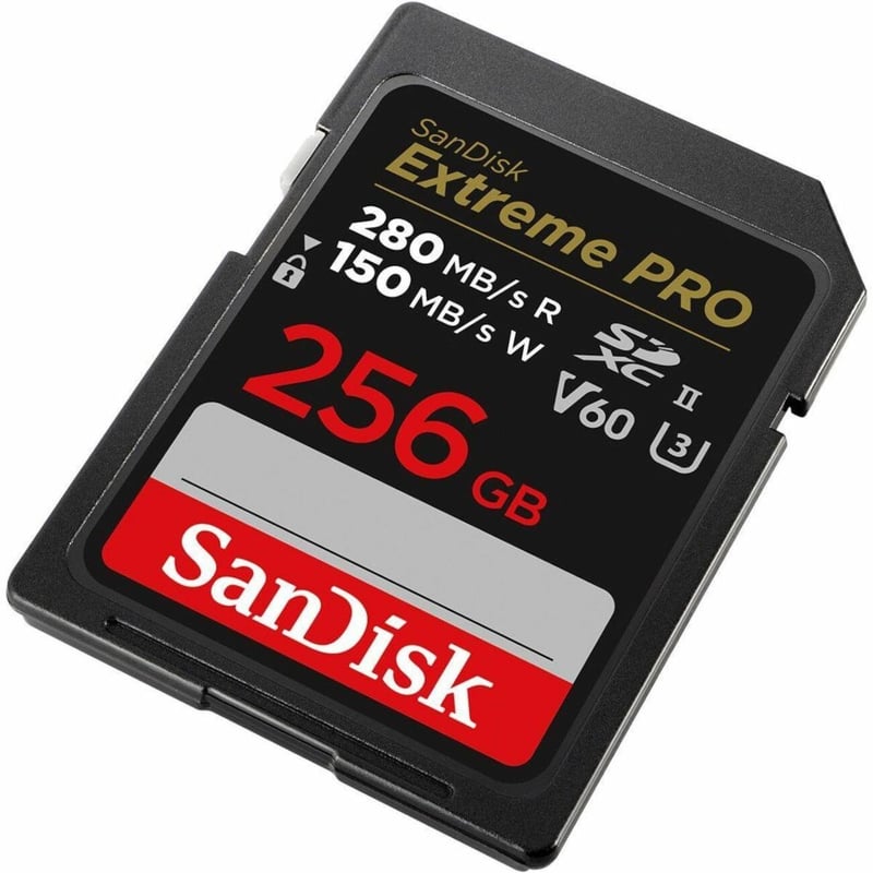 SanDisk Extreme PRO 256 GB Class 10/UHS-II (U3) V60 SDXC - 1 Pack - Thumbnail 1