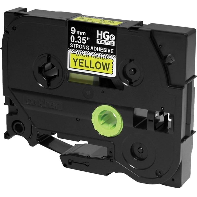 Brother HGES6215PK Black on Yellow Extra-Strength Adhesive Label Tape - Thumbnail 3