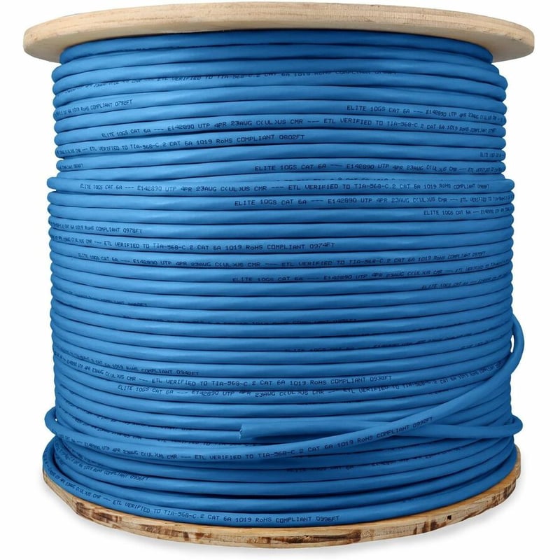 AddOn 1000ft Non-Terminated Blue Cat6A UTP PVC Copper Patch Cable - Thumbnail 2
