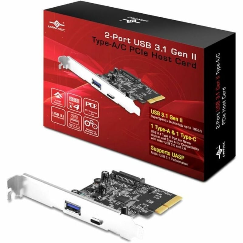 Vantec 2-Port USB 3.1 PCIe (10Gbps) USB C & USB Type-A - Thumbnail 4