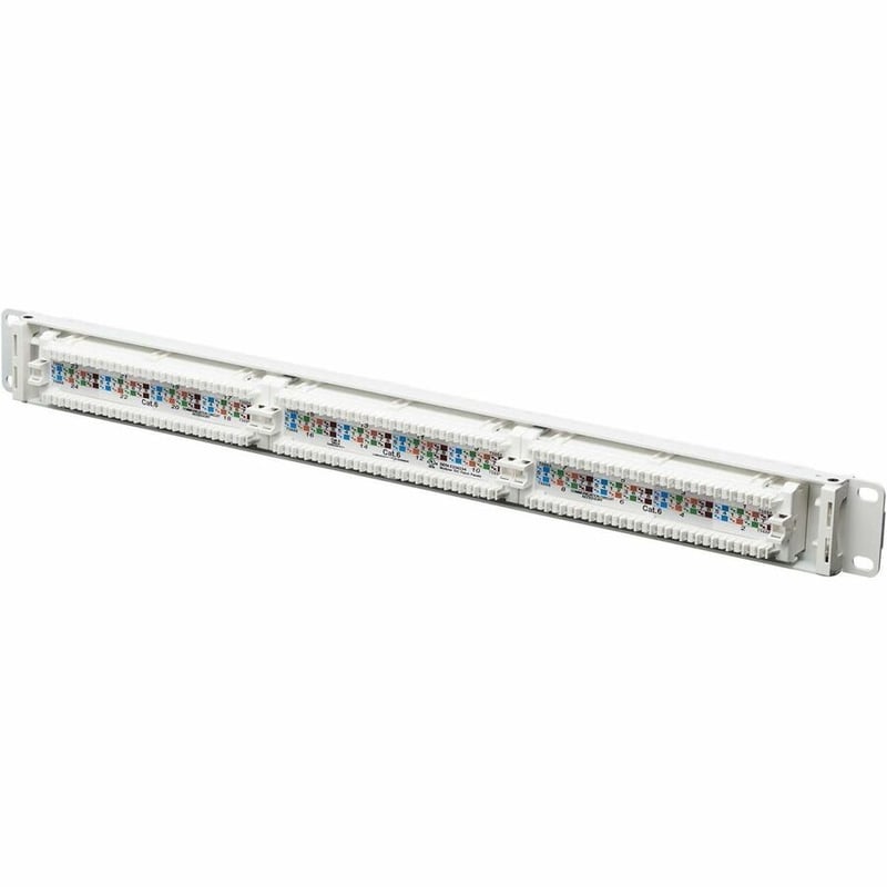 CAT6 PATCH PANEL 24-PORT 4PPOE 110/KRONE 568A/B RJ45 GBE 1U TAA