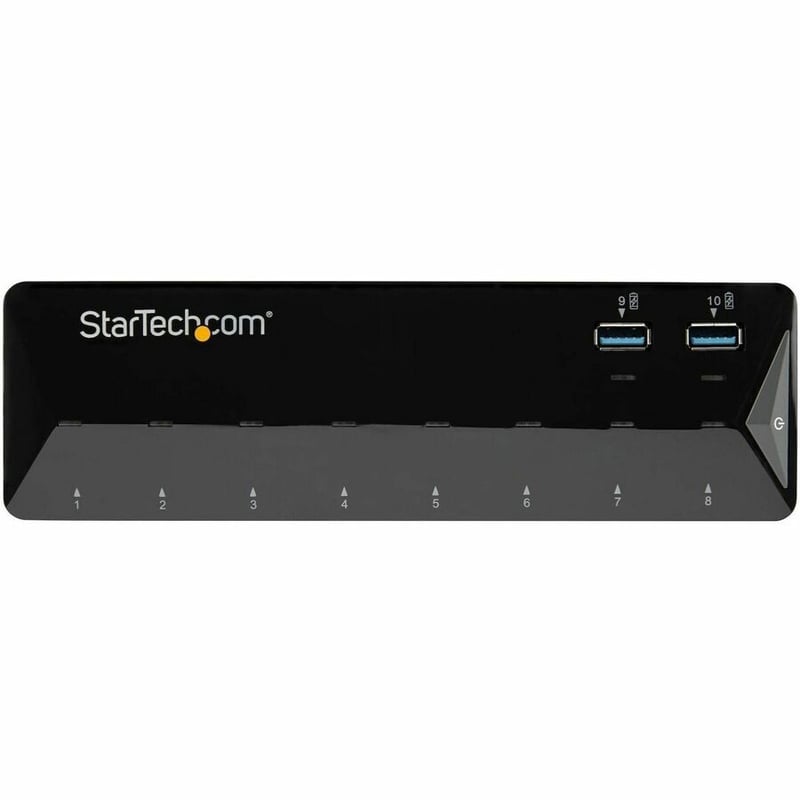 StarTech.com 10-Port USB 3.0 Hub with Charge and Sync Ports - 2 x 1.5A Ports - Desktop USB Hub and Fast-Charging Station - Thumbnail 4