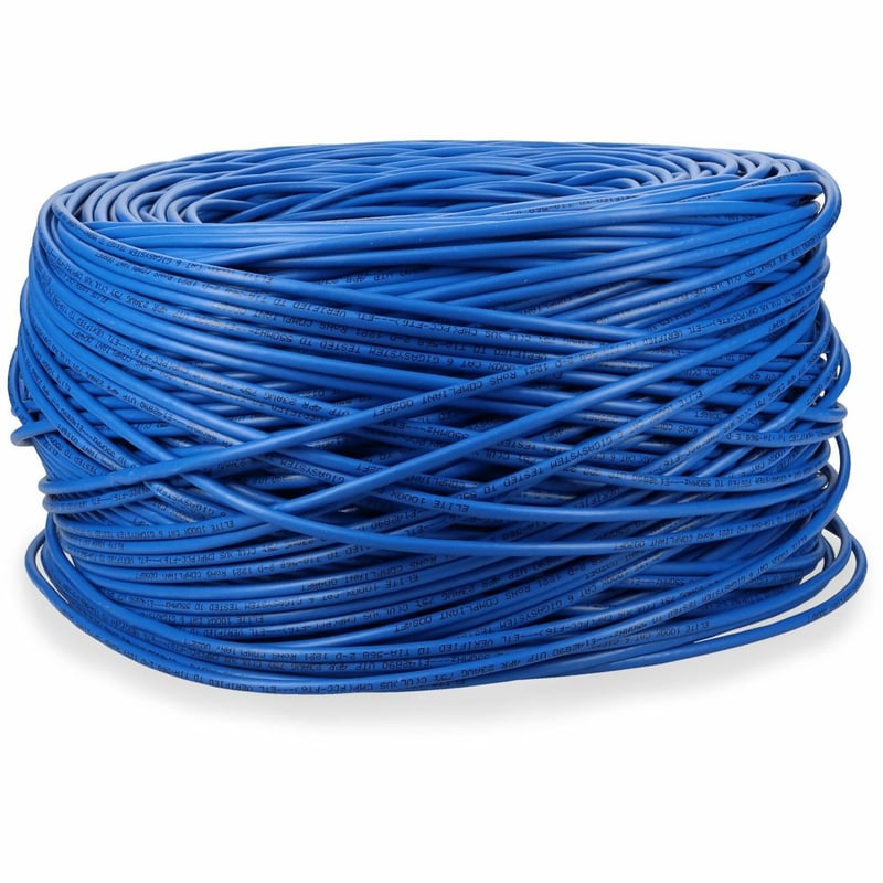 AddOn 1000ft Non-Terminated Blue CAT 6 Shielded Plenum-Rated Bulk Cable - Thumbnail 1