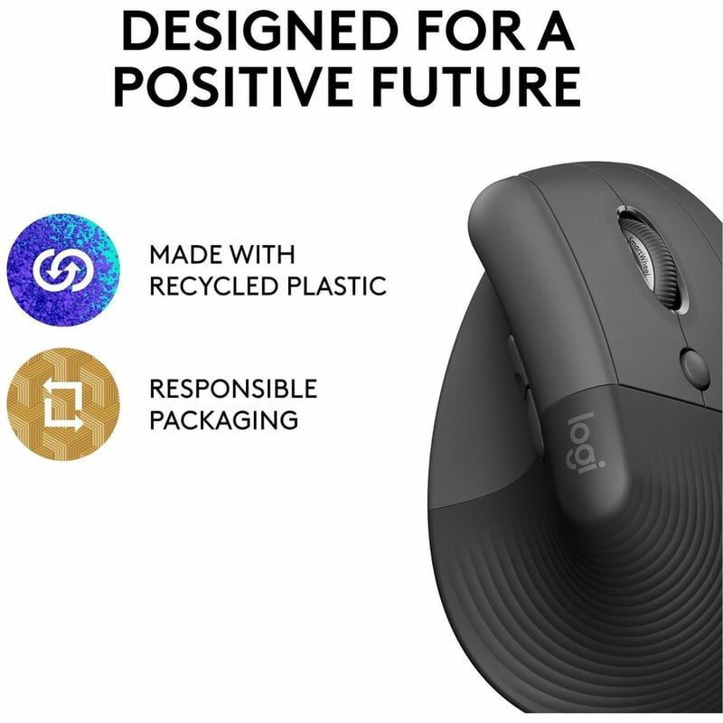 Logitech Lift Vertical Ergonomic Mouse (Graphite) - Thumbnail 5