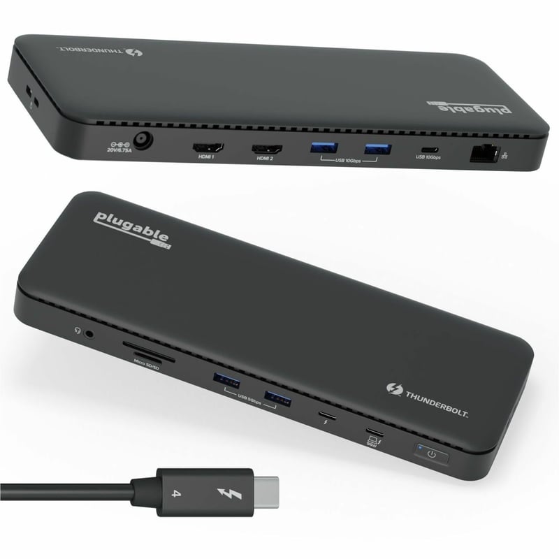 PLUGABLE TBT4 USB4 HDMI DOCK THUNDERBOLT 4 USB4 DUAL HDMI DOCK - Thumbnail 1