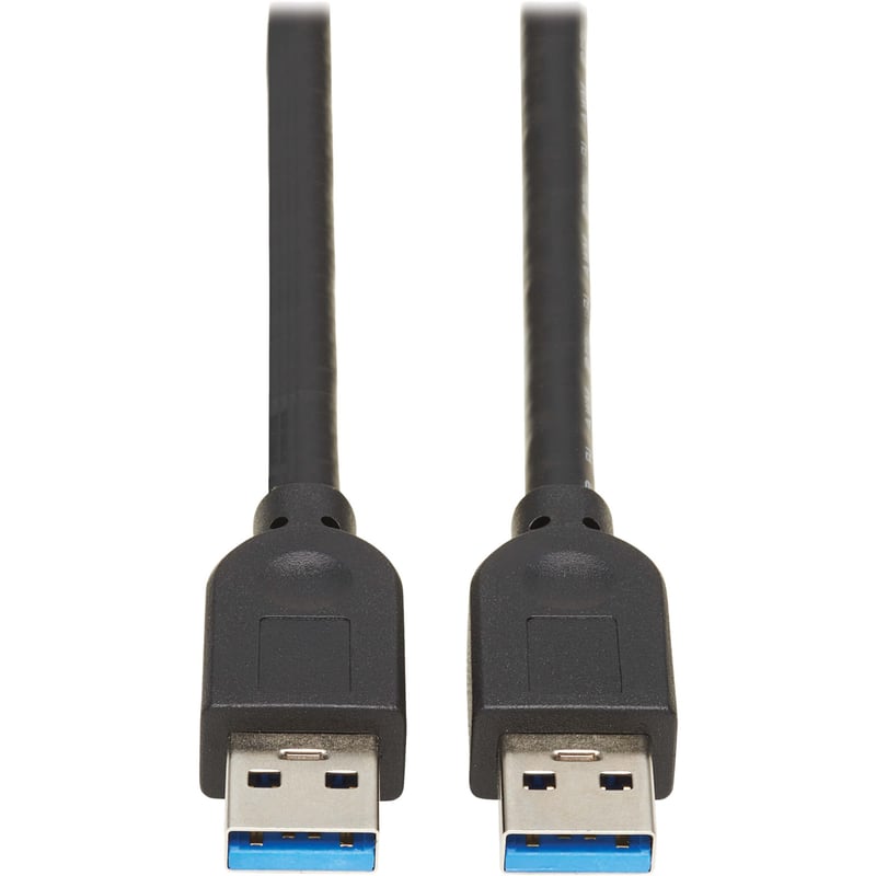 Eaton Tripp Lite Series USB 3.0 SuperSpeed A to A Cable for USB 3.0 All-in-One Keystone/Panel Mount Couplers (M/M), Black,15 ft. (4.6 m) - Thumbnail 1