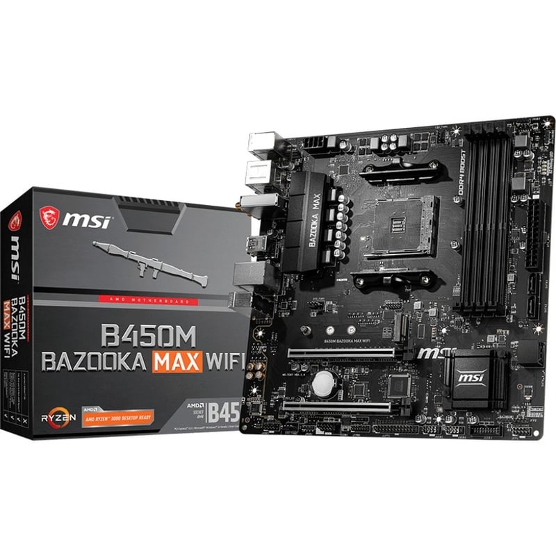 MSI B450M BAZOOKA MAX WIFI Desktop Motherboard - AMD B450 Chipset - Socket AM4 - Micro ATX - Thumbnail 1