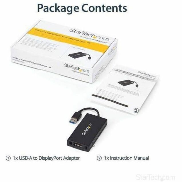 StarTech.com USB 3.0 to 4K DisplayPort External Multi Monitor Video Graphics Adapter - DisplayLink Certified - Ultra HD 4K - Thumbnail 5