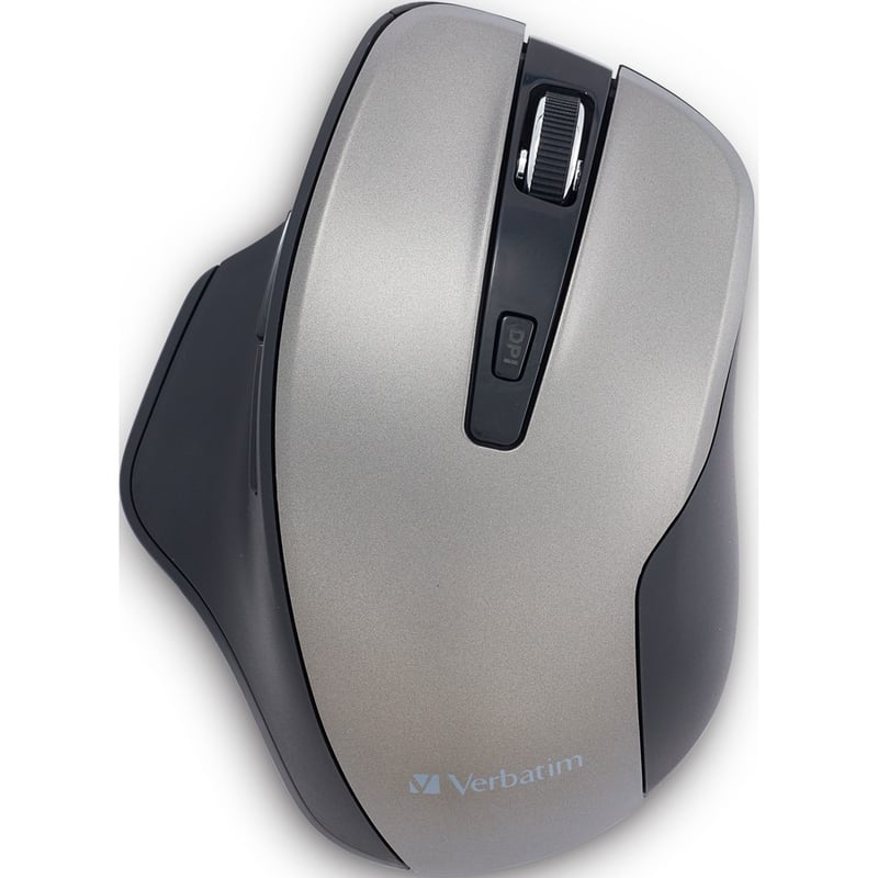 Verbatim Silent Ergonomic Wireless Blue LED Mouse - Graphite - Thumbnail 2
