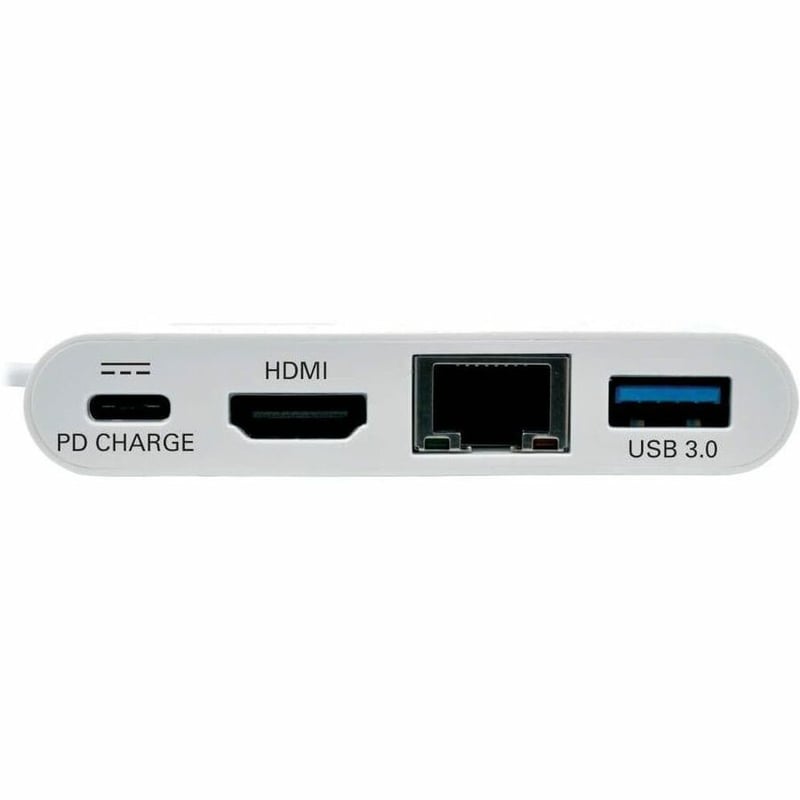 Tripp Lite by Eaton USB-C Multiport Adapter - HDMI USB 3.x (5Gbps) Hub Port Gigabit Ethernet 60W PD Charging HDCP White - Thumbnail 3
